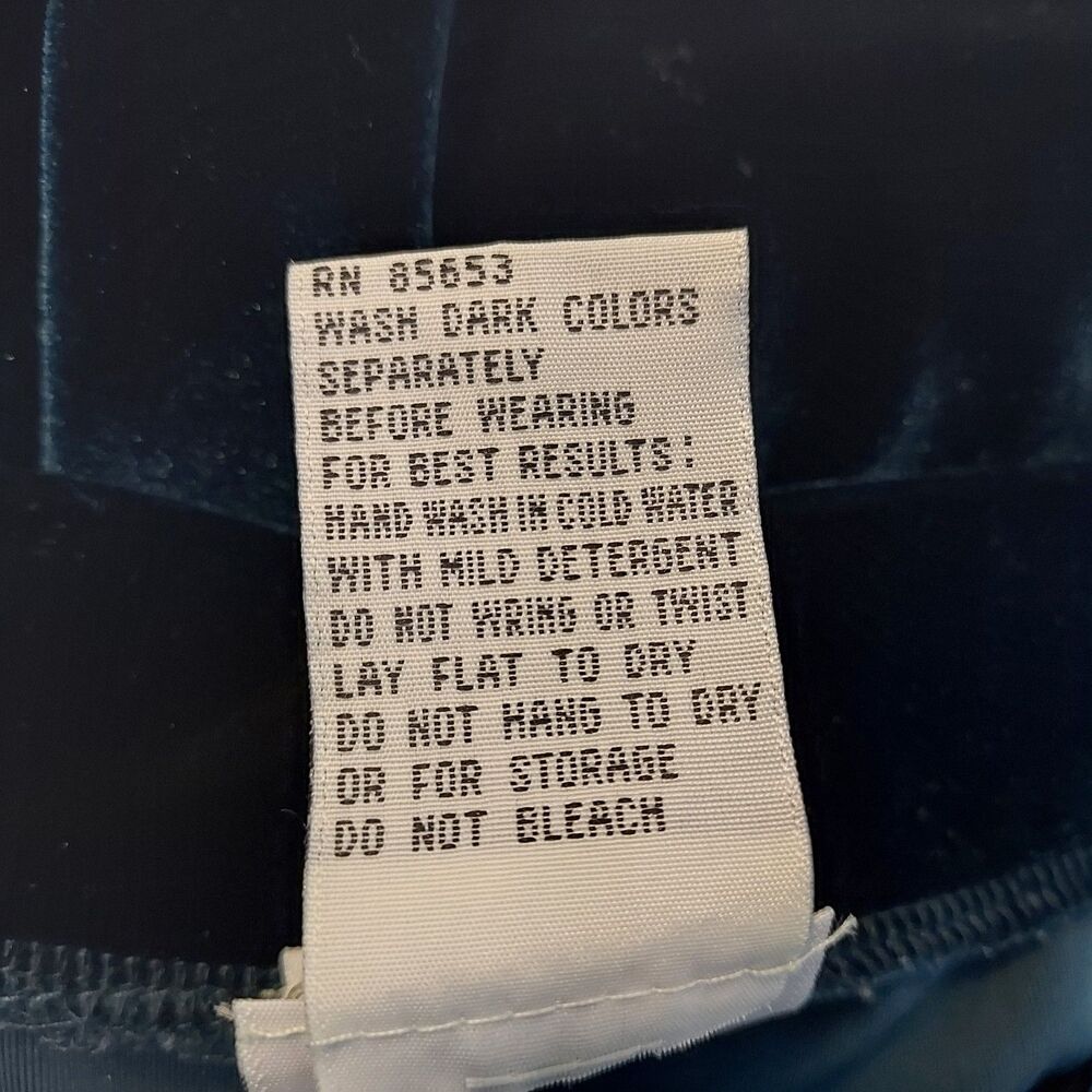Koret Velvet Velour Party Holiday PANTS Size PL Pull on Elastic Waist Dark Teal - Picture 9 of 13